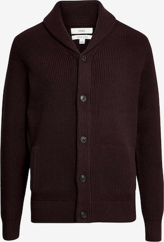 Marks & Spencer Knit Cardigan in Brown: front