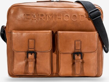 Borsa portadocumenti di Farmhood in marrone: frontale