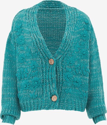 ebeeza Knit Cardigan in Blue: front