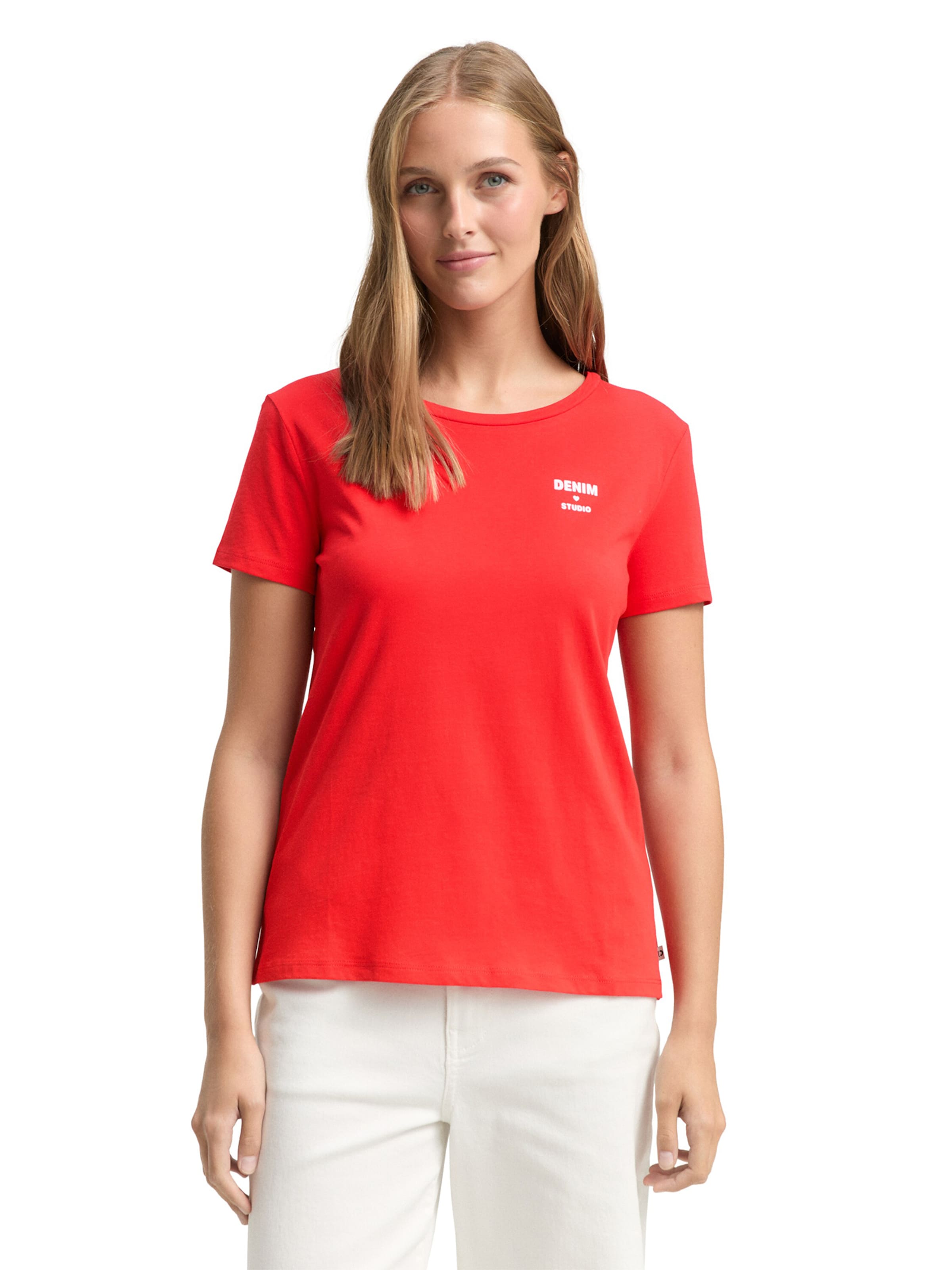 TOM TAILOR DENIM - Camisa em vermelho: frente