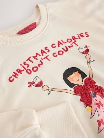 Next Mikina 'Calories Dont Count' – béžová