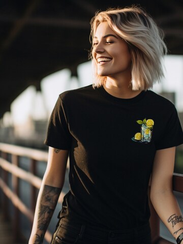 MAKAYA Shirt 'Gin Tonic' in Black