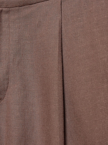 Pull&Bear Široke hlačnice Hlače z naborki | rjava barva