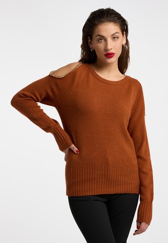 faina Pullover 'Tuxe' in Braun: predná strana