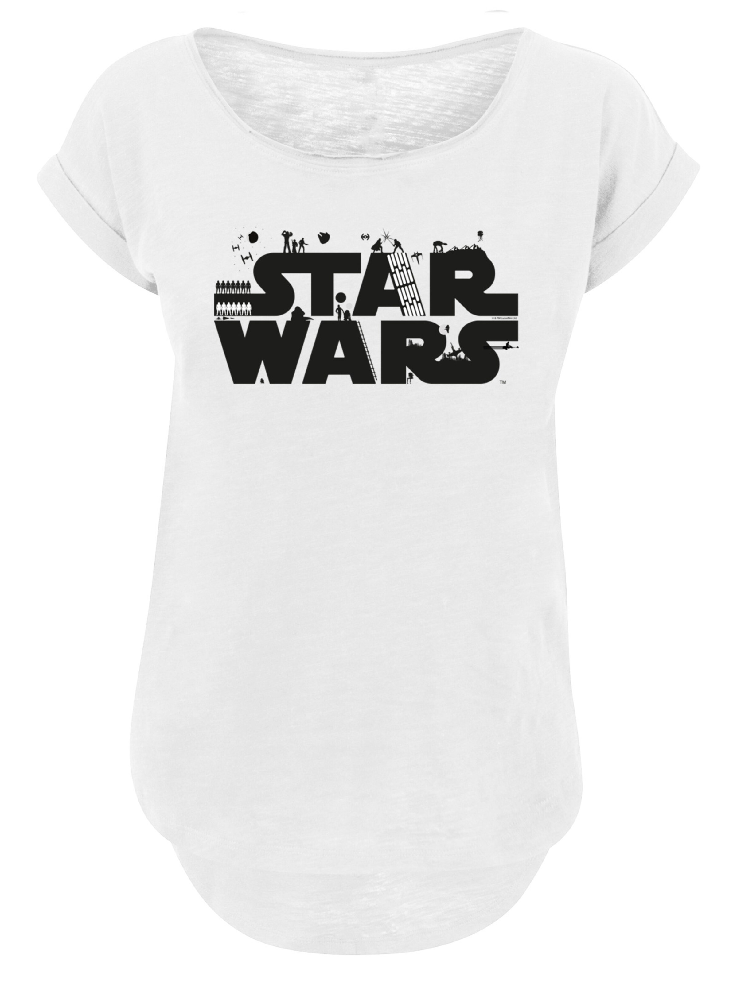 F4NT4STIC Shirt 'Star Wars Minimalist Logo' in White: front