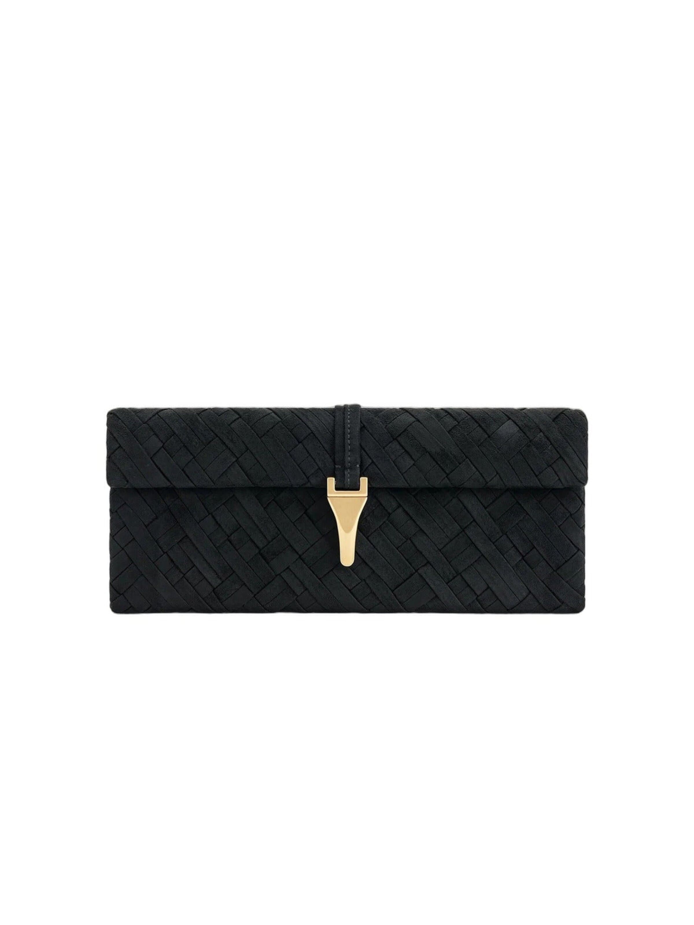 JW PEI Pisemska torbica 'JW PEI Pochette Zaria Tressé Black' | črna barva: sprednja stran