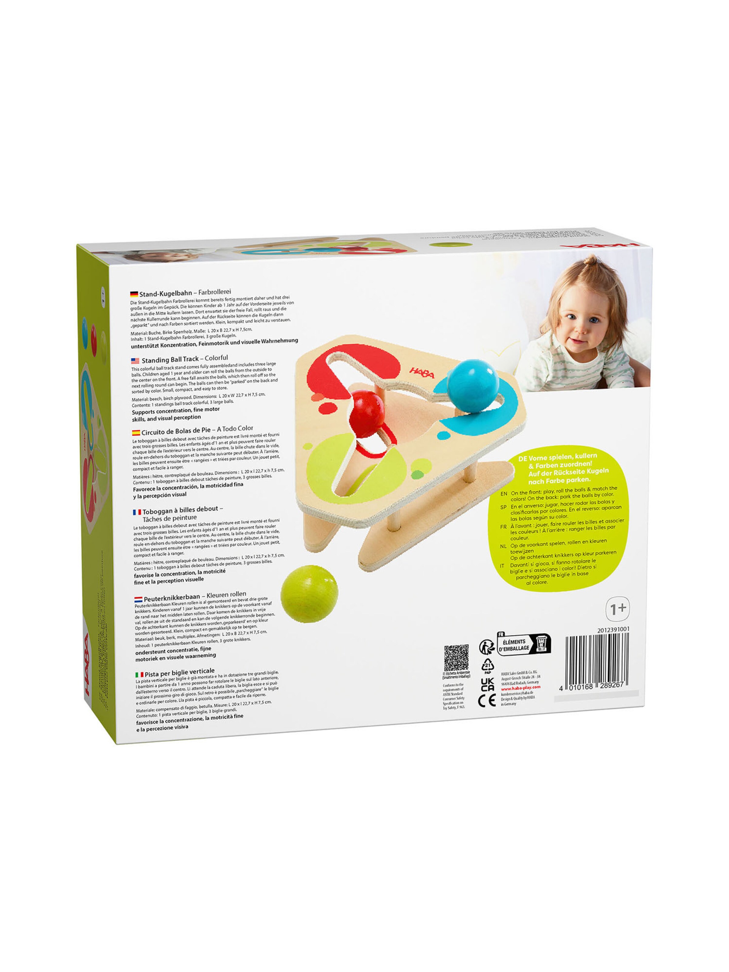 HABA Spel 'Stand-Kugelbahn Farbrollerei' in Gemengde kleuren