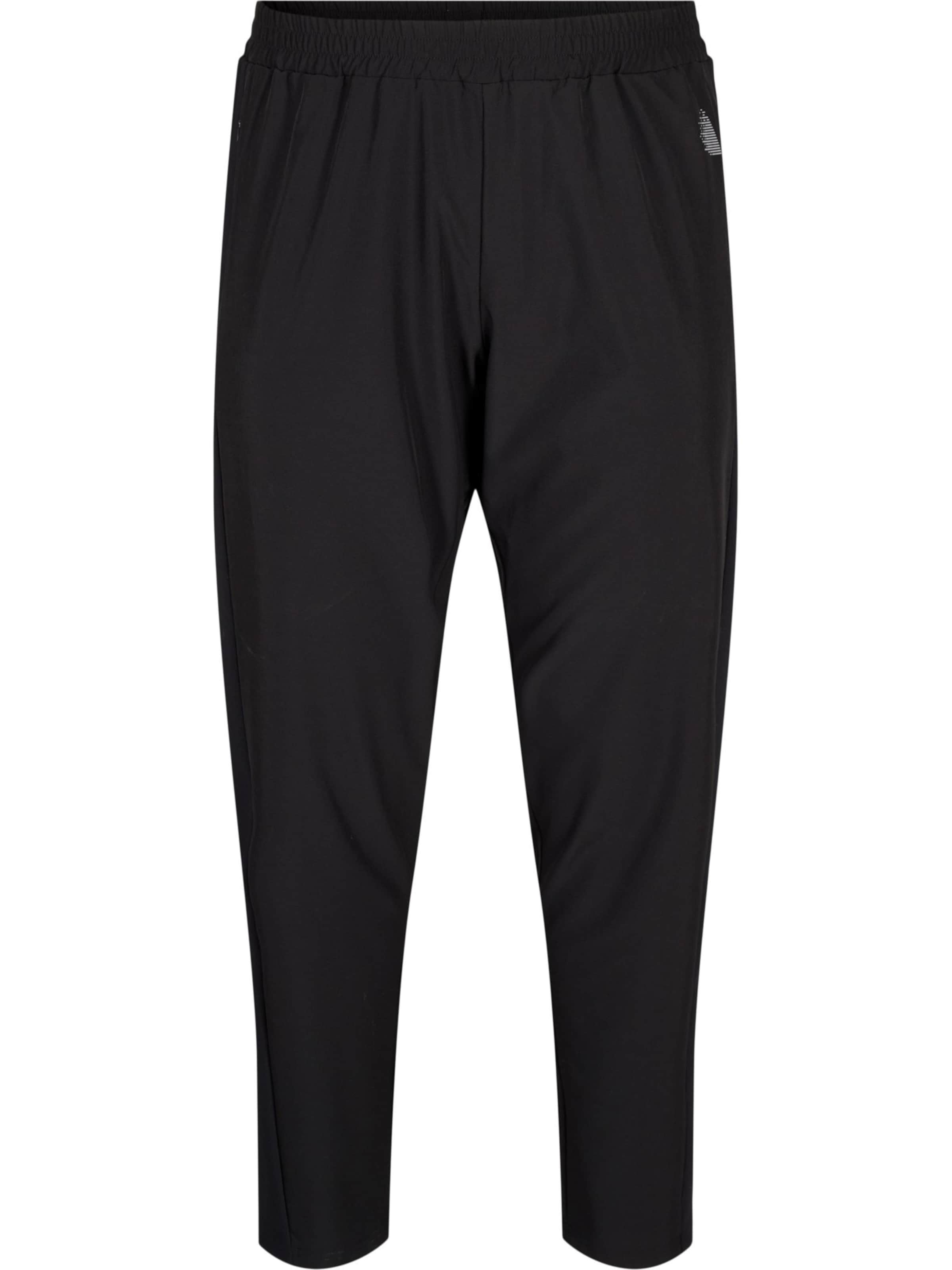 Active by Zizzi Regular Broek &#x27;CLARA&#x27; in Zwart: voorkant