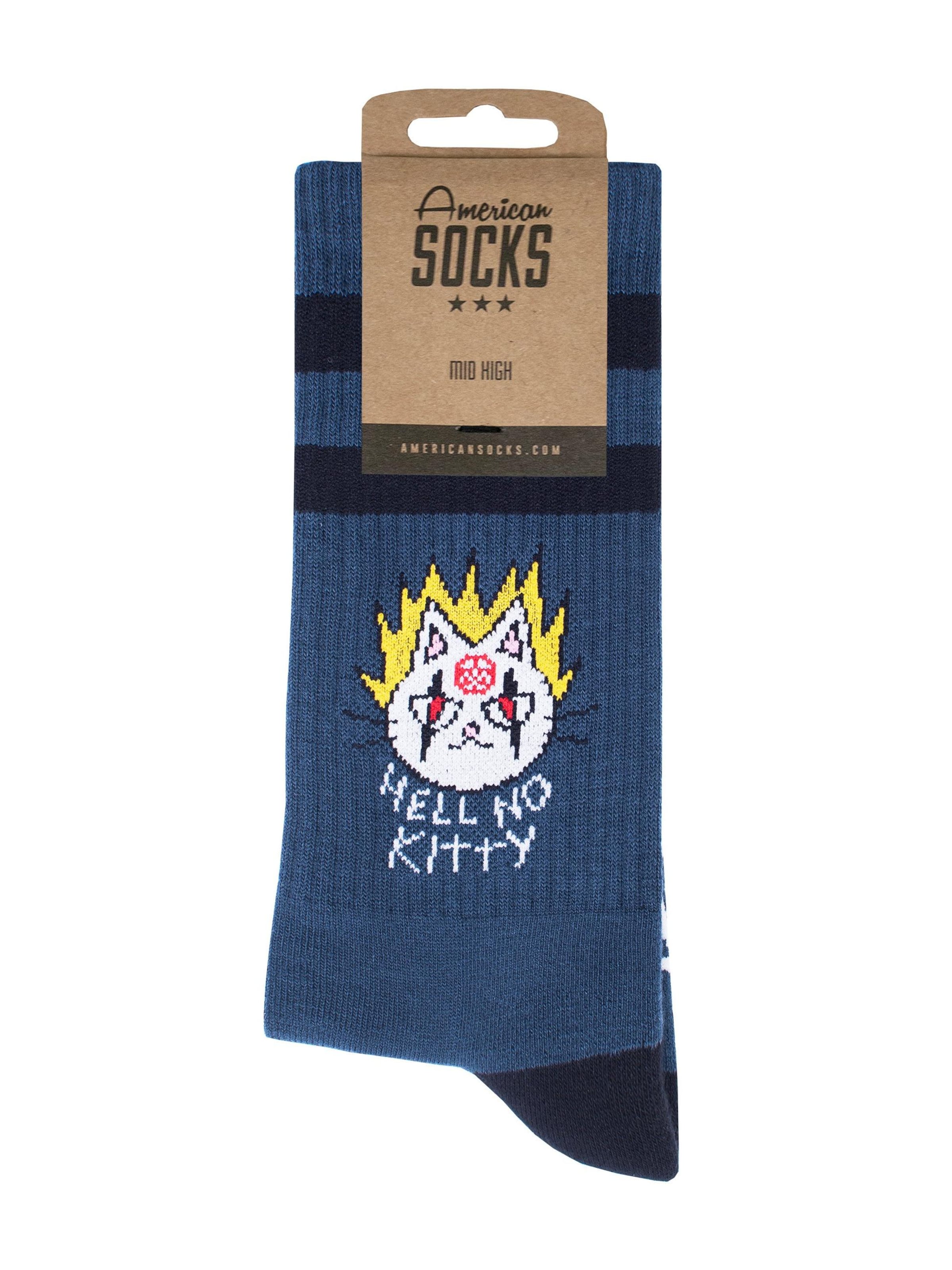 Chaussettes 'Hell no kitty' American Socks en gris