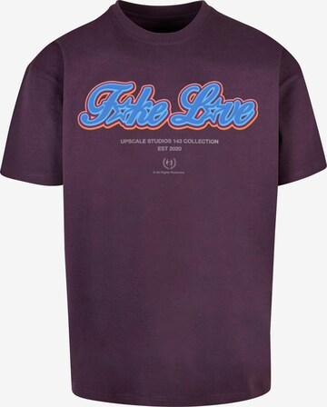 MT Upscale Shirt 'F*ke L*ve' in Purple: front