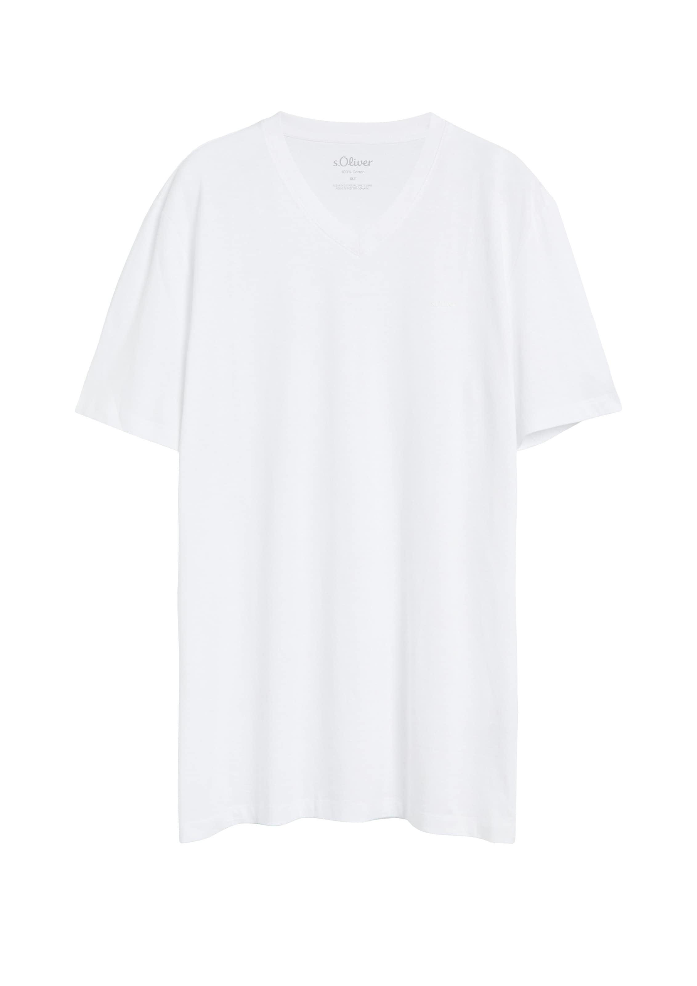 s.Oliver Men Tall Sizes T-Shirt in Weiß: Vorderseite