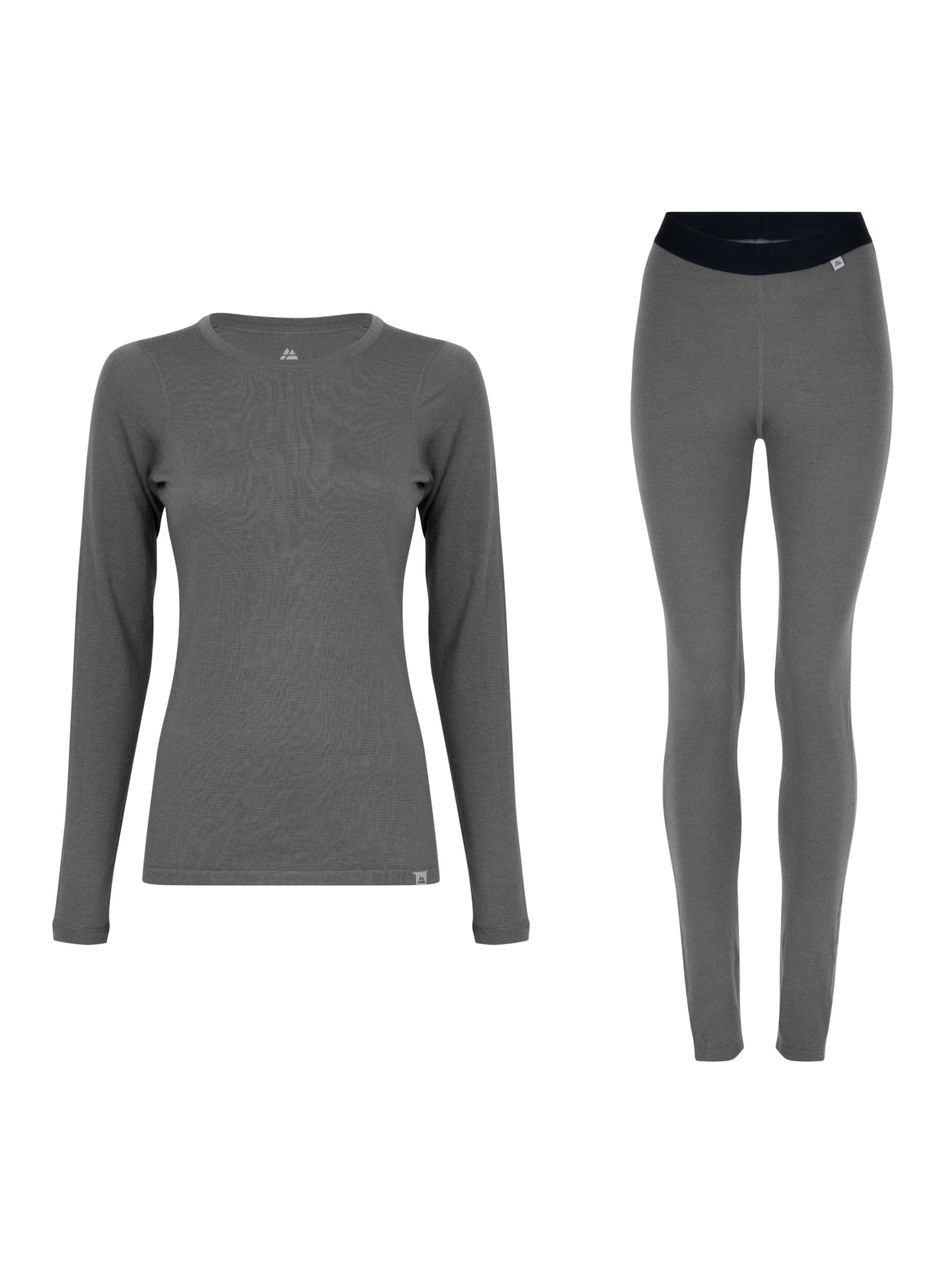 DANISH ENDURANCE Baselayer-Set 'Core Merino' in Grau: Vorderseite