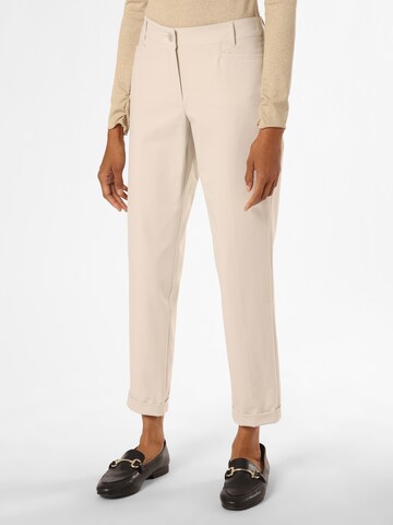 Raffaello Rossi Slim fit Pleated Pants 'Ute' in Beige: front