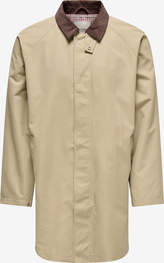 Demisezoninis paltas 'ONSKOSMO' iš Only & Sons, spalva – smėlio / tamsiai ruda, Prekių apžvalga