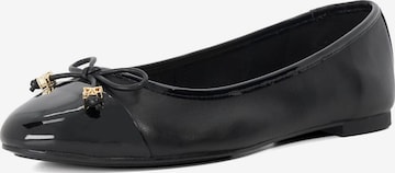 Dune LONDON Ballerina 'Hallo' in Schwarz: Vorderseite