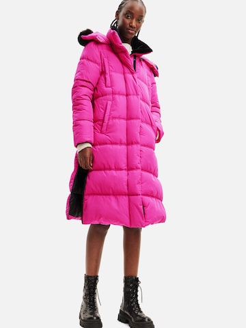 Desigual Зимнее пальто в Ярко-розовый
