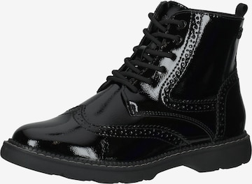 s.Oliver Lace-Up Ankle Boots in Black: front