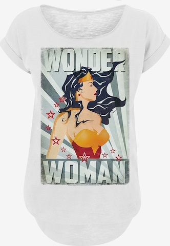 F4NT4STIC Shirt 'Wonder Woman Poster' in Wit: voorkant
