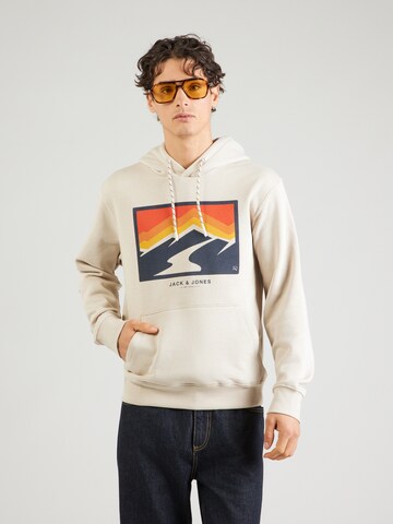 Sweat-shirt 'JJEXPLORER' JACK & JONES en gris : devant