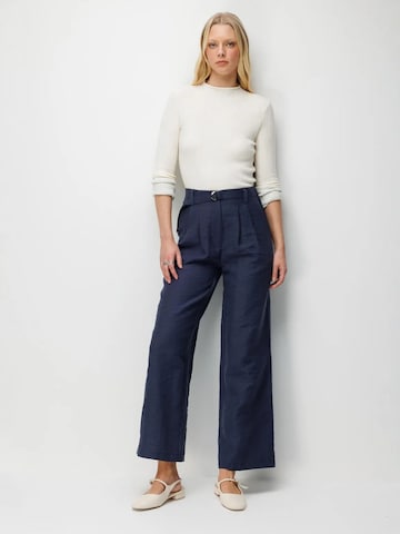 Pantaloni con pieghe di MixRay in blu: frontale