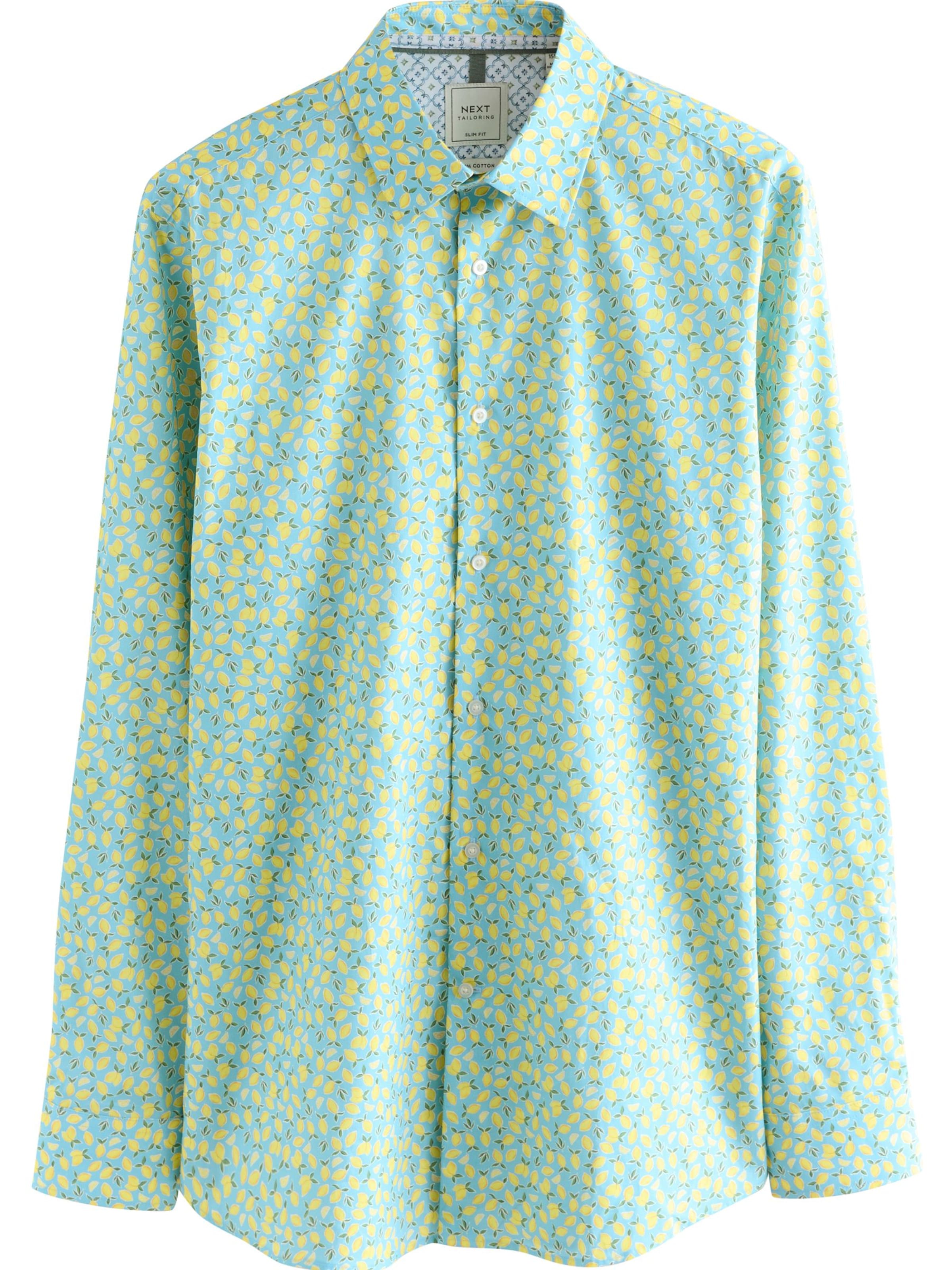 Next Slim fit Button Up Shirt in Blue: front