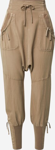 Effilé Pantalon 'Nanna' Cream en marron : devant