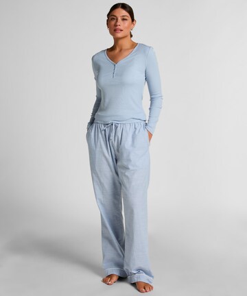 Hunkemöller Slaapshirt 'Henley' in Blauw