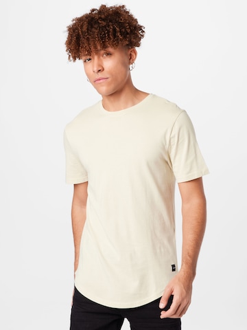 Coupe regular T-Shirt 'ONSMatt' Only & Sons en beige : devant