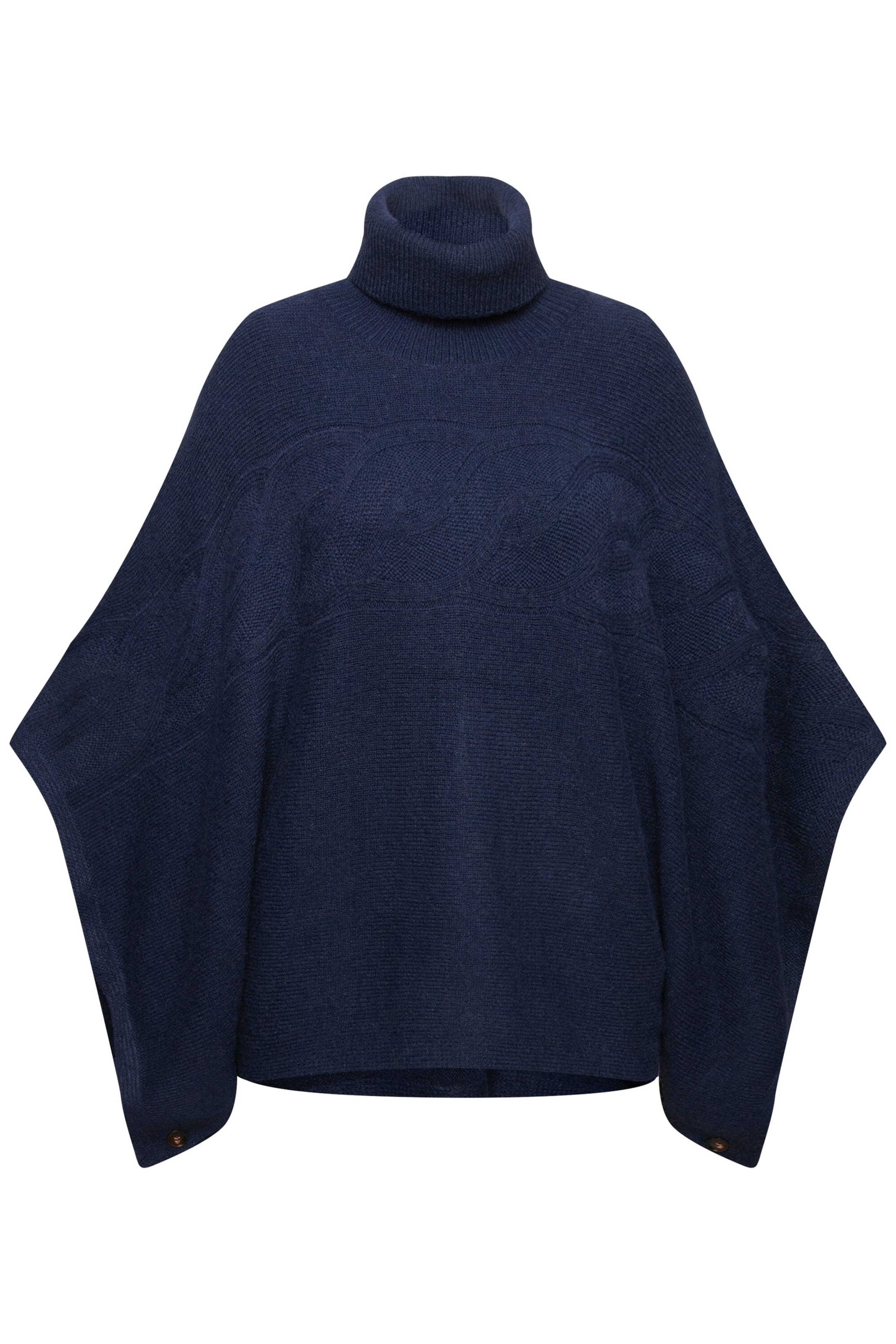 Ulla Popken Poncho in Blau: Vorderseite