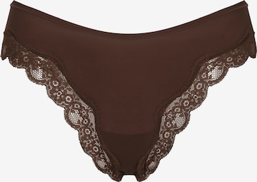 String 'Lace Tanga' di cfab (formerly creamy fabrics) in marrone: frontale