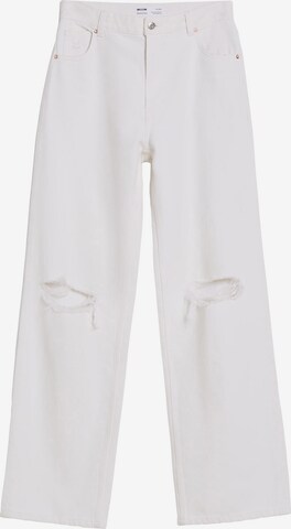 Wide Leg Jean Bershka en blanc : devant