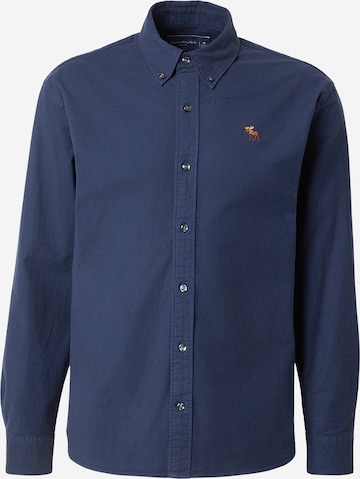 Abercrombie & Fitch Comfort fit Button Up Shirt in Blue: front