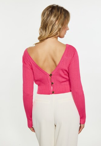 faina Gebreid vest in Roze