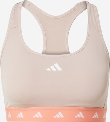 ADIDAS PERFORMANCE Sports bra 'Powerreact' in Beige: front