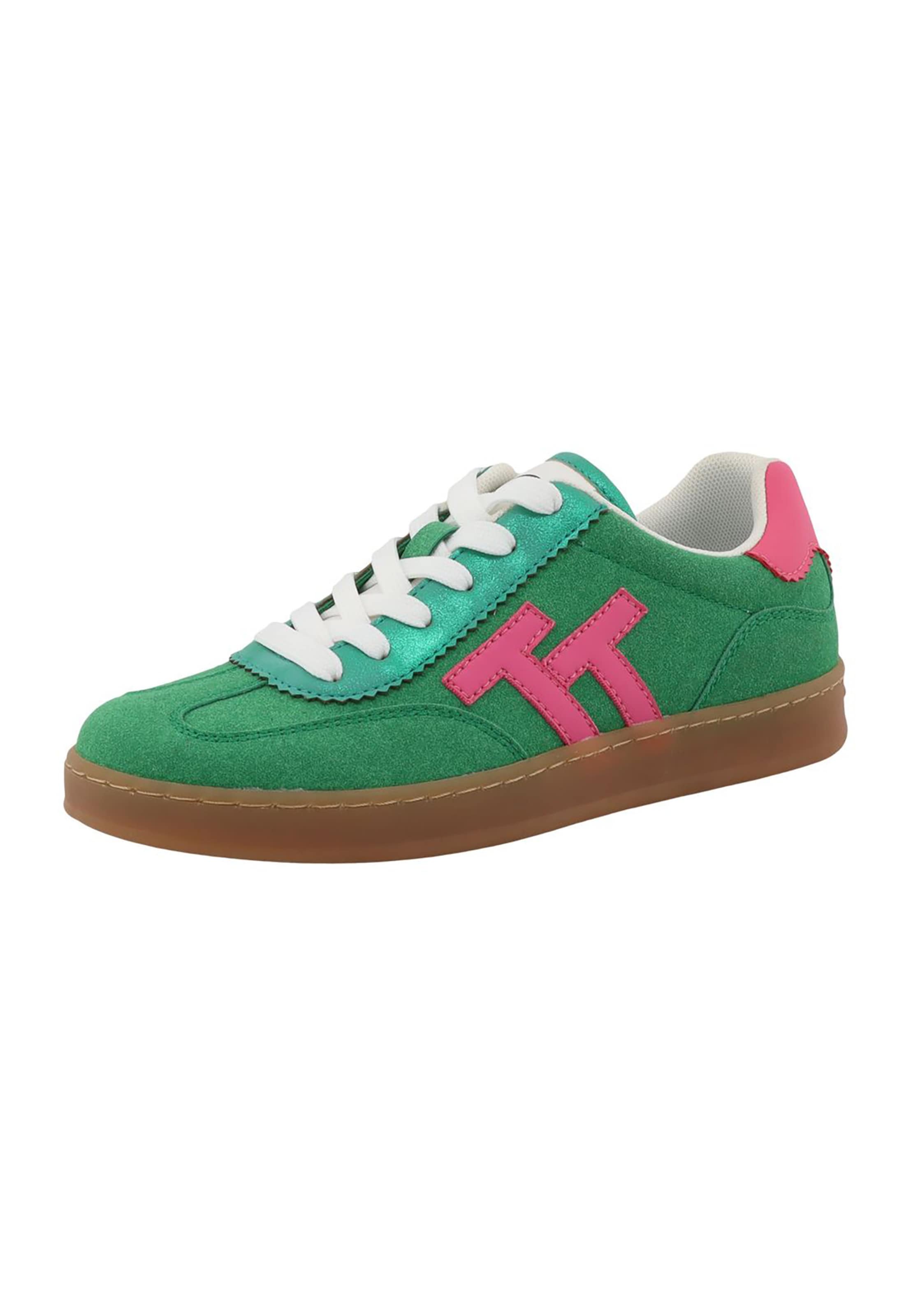 TOM TAILOR - Zapatillas deportivas bajas en verde: frente