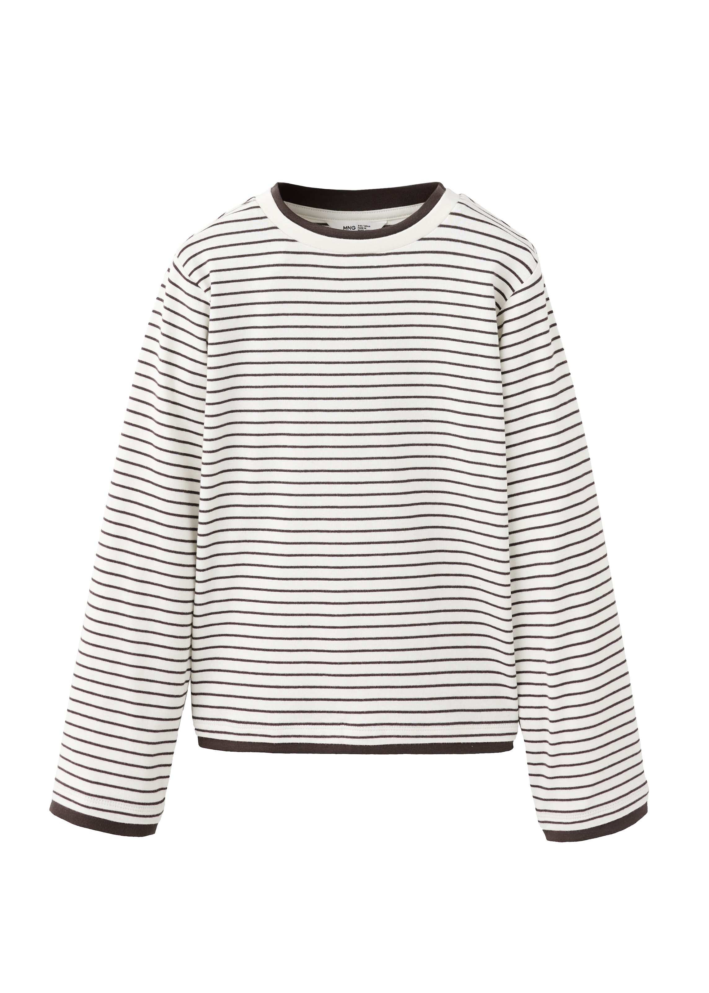 MANGO KIDS Shirt 'A2DRAMA' in 140 in Chocolate / White, Item view