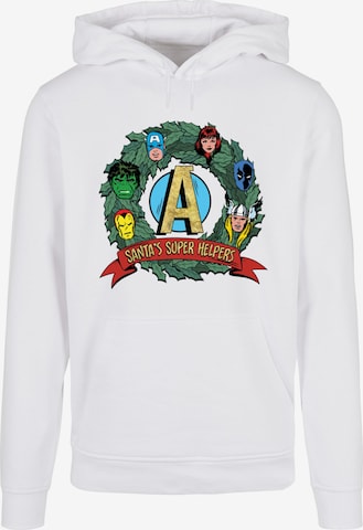 ABSOLUTE CULT Sweatshirt 'Marvel - Santa's Super Helpers' in Wit: voorkant