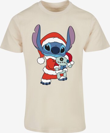 T-Shirt 'Lilo And Stitch - Christmas' ABSOLUTE CULT en beige : devant