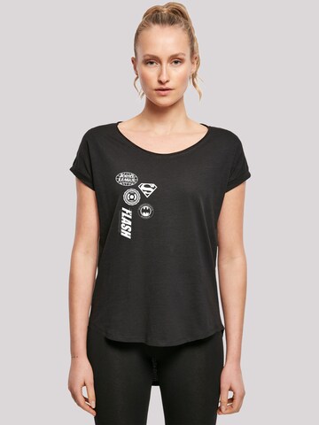 F4NT4STIC Shirt 'DC Comics Justice League Icons Cluster-BLK' in Zwart: voorkant