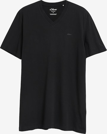 s.Oliver Men Tall Sizes T-Shirt in Schwarz: Vorderseite