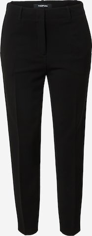 TAIFUN Regular Trousers with creases in Black: front