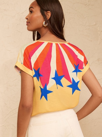 T-shirt love & roses en jaune