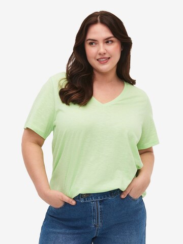 Zizzi Koszulka 'Brea' w kolorze zielony: przód