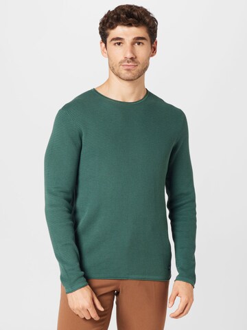 TOM TAILOR DENIM Sweater in Green: front