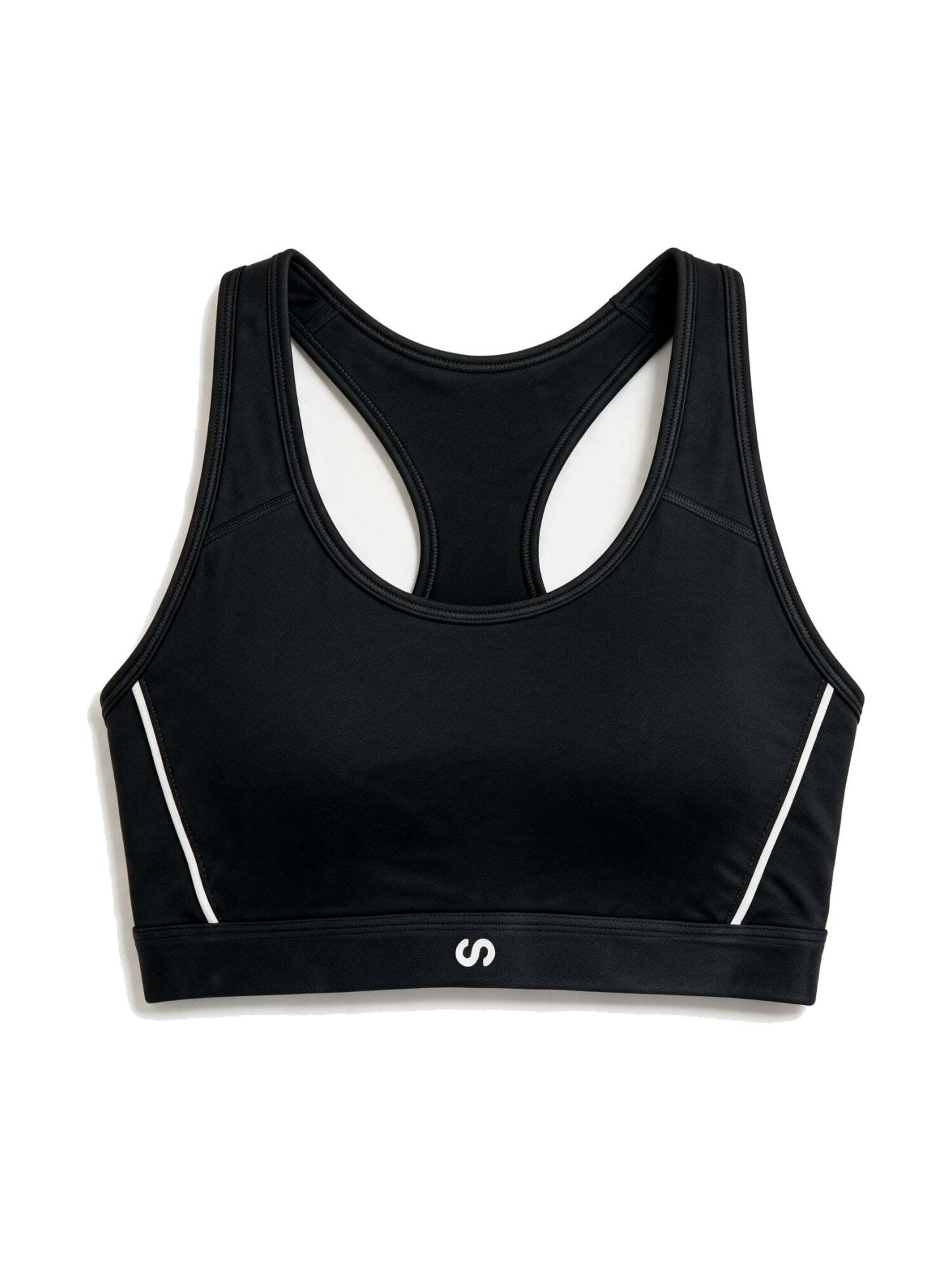 SNOCKS Bustier Sport-BH in Schwarz: Vorderseite