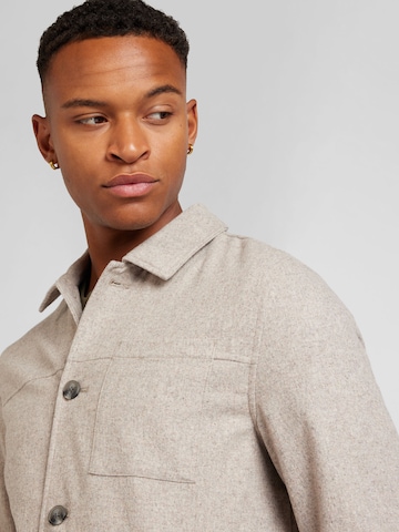 Lindbergh Regular fit Button Up Shirt in Beige