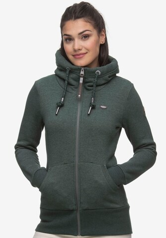 Ragwear Plus Zip-Up Hoodie in Green: front