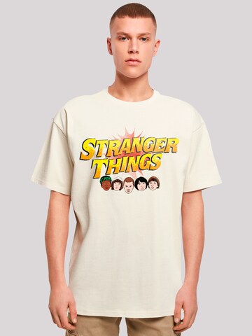 T-Shirt 'Stranger Things Comic Heads Netflix TV Series' F4NT4STIC en beige : devant