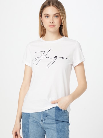 T-shirt 'The Slim Tee 17' HUGO Red en blanc : devant