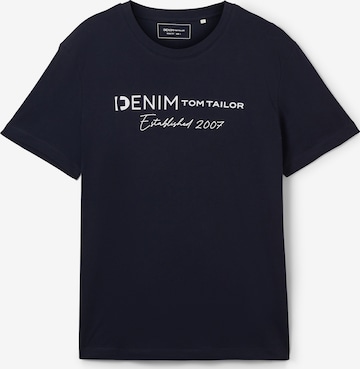 T-Shirt TOM TAILOR DENIM en bleu : devant